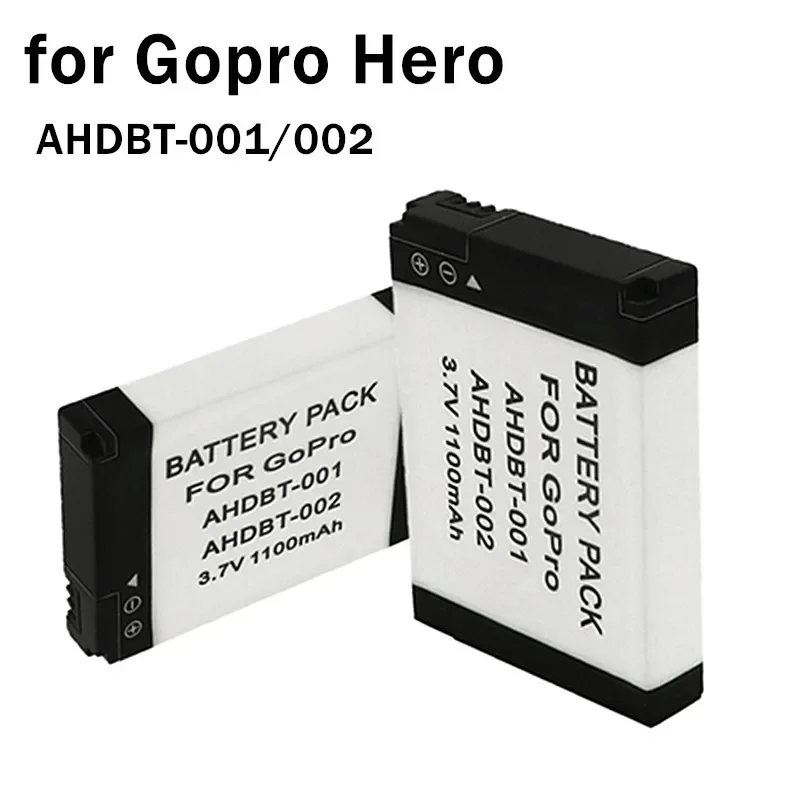 

Gopro Hero Battery 3.7V 1100mAh White Suitable for GoPro AHDBT-001/002 Sports Camera Battery Gopro Accessories