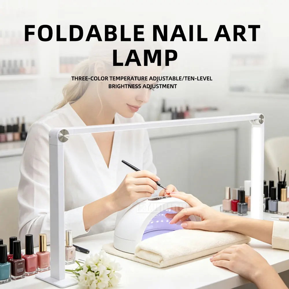 

32-Inch Nail Lighting Square Folding Lamp Led Beauty Lamp Eyelashes Beauty Salon Desktop Nail Lamp