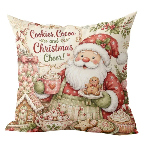 1pcs Christmas Snowman Throw Pillow Cover Let It Snow Holiday Decorative Cushion Case for Home Sofa Couch