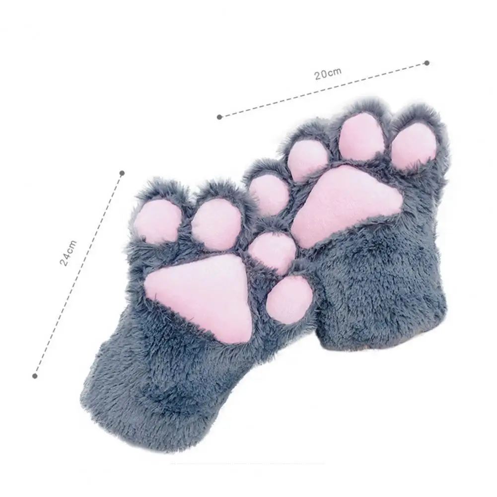 1Pcs Lovely Animal Claw Gloves Washable Cats Paw Gloves Windproof Long Lasting Fluffy Mittens  Hands Protection