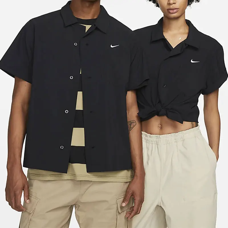 

Оригинальная летняя быстросохнущая рубашка Nike для мужчин и женщин с короткими рукавами для скейтбординга и боулинга DV9074-010