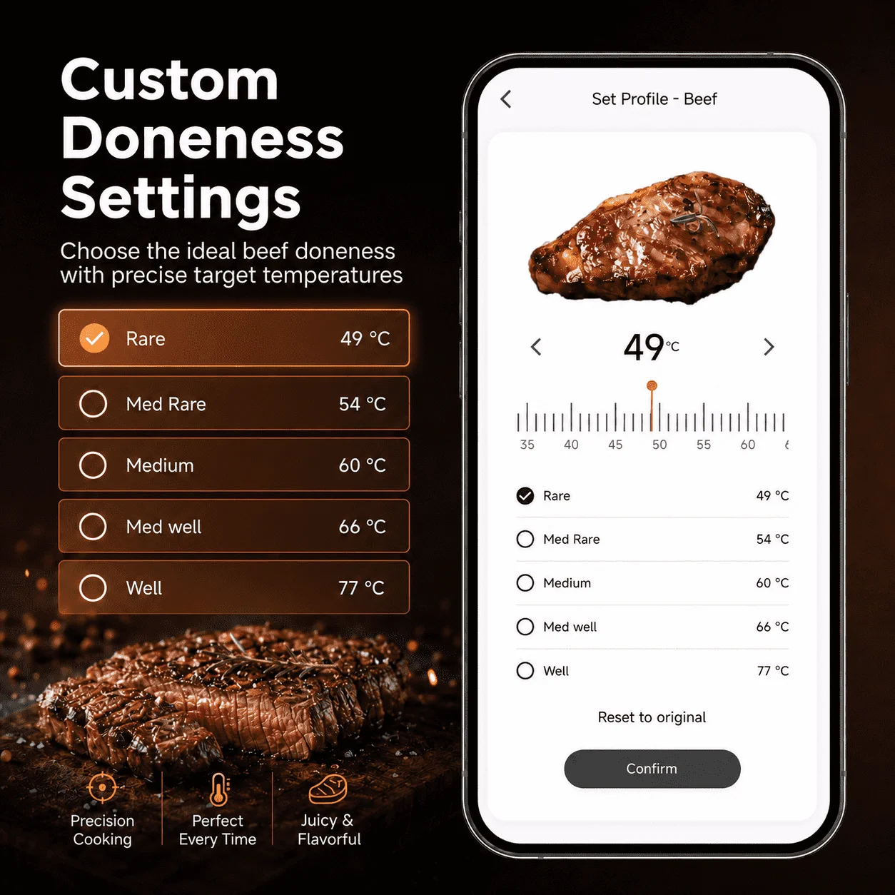 Bluetooth Meat Thermometer Digital BBQ Kitchen Thermometer Support 6 Probe for Smoker Cooking Grill Oven Candy