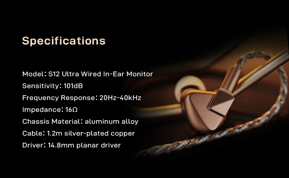 Neuester Letshuoer S12 Ultra In-Ear-Kopfhörer 14,8 mm großer planarer Magnetstreiber Hi-Fi-Monitor-Ohrhörer Gaming-Headset – Detail 11