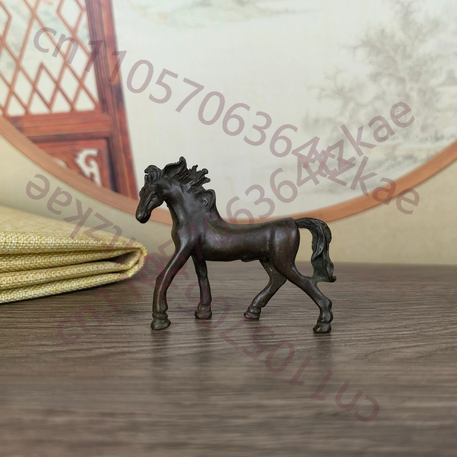 

Китайская антикварная бронзовая статуэтка зодиакального коня, стоящий конь, чайный питомец