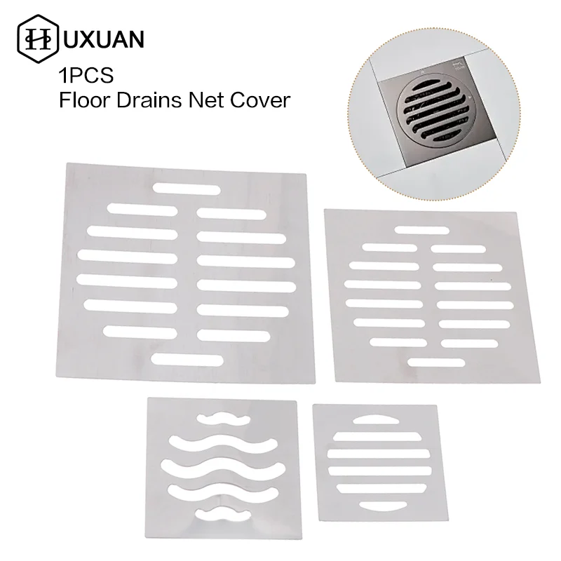 الفولاذ المقاوم للصدأ مصارف أرضية صافي غطاء مربع استنزاف حفرة دش الشعر الماسك تصفية سدادة أجزاء أجهزة المطبخ الحمام #1