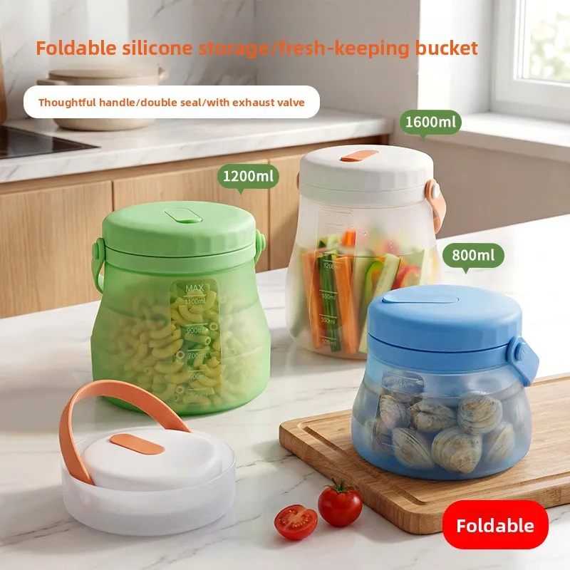 Fresh-Keeping Bucket Vegetable Fruit Food Hand-Held Cold Drink Ice Bucket Outdoor Camping Portable Fruit Cup
