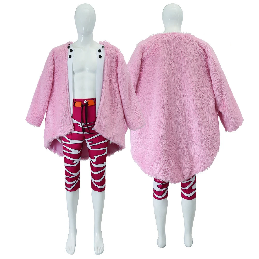 Anime Doflamingo Traje Cosplay Masculino, Conjunto Completo Fato Uniforme, Roupa de Halloween, Festa de Carnaval, Roupa Performance, Roleplay, Adulto