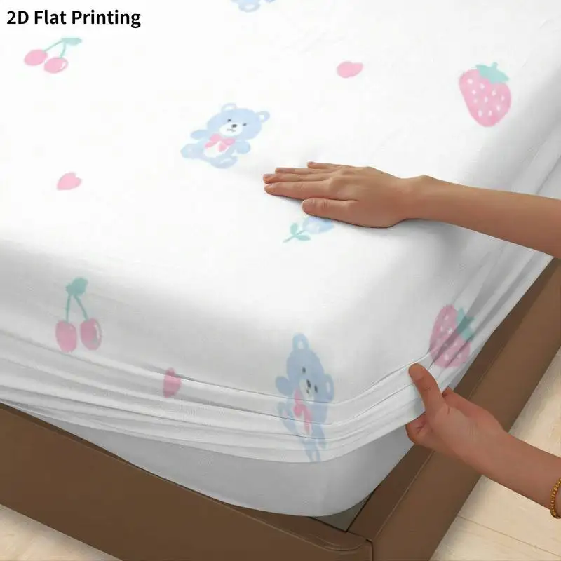3Pcs Pasteldotspastelsquares Fitted Sheet Three Piece Set (1*Fitted Sheet + 2*Pillowcases, Coreless), Bedding Set.