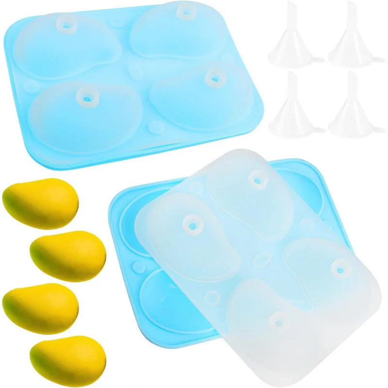 

【2 Pcs Mango Shape Silicone Molds】Cake Mousse Mold for Muffin, Chocolate, Ice Cream - Non-Stick & Flexible Baking Tools