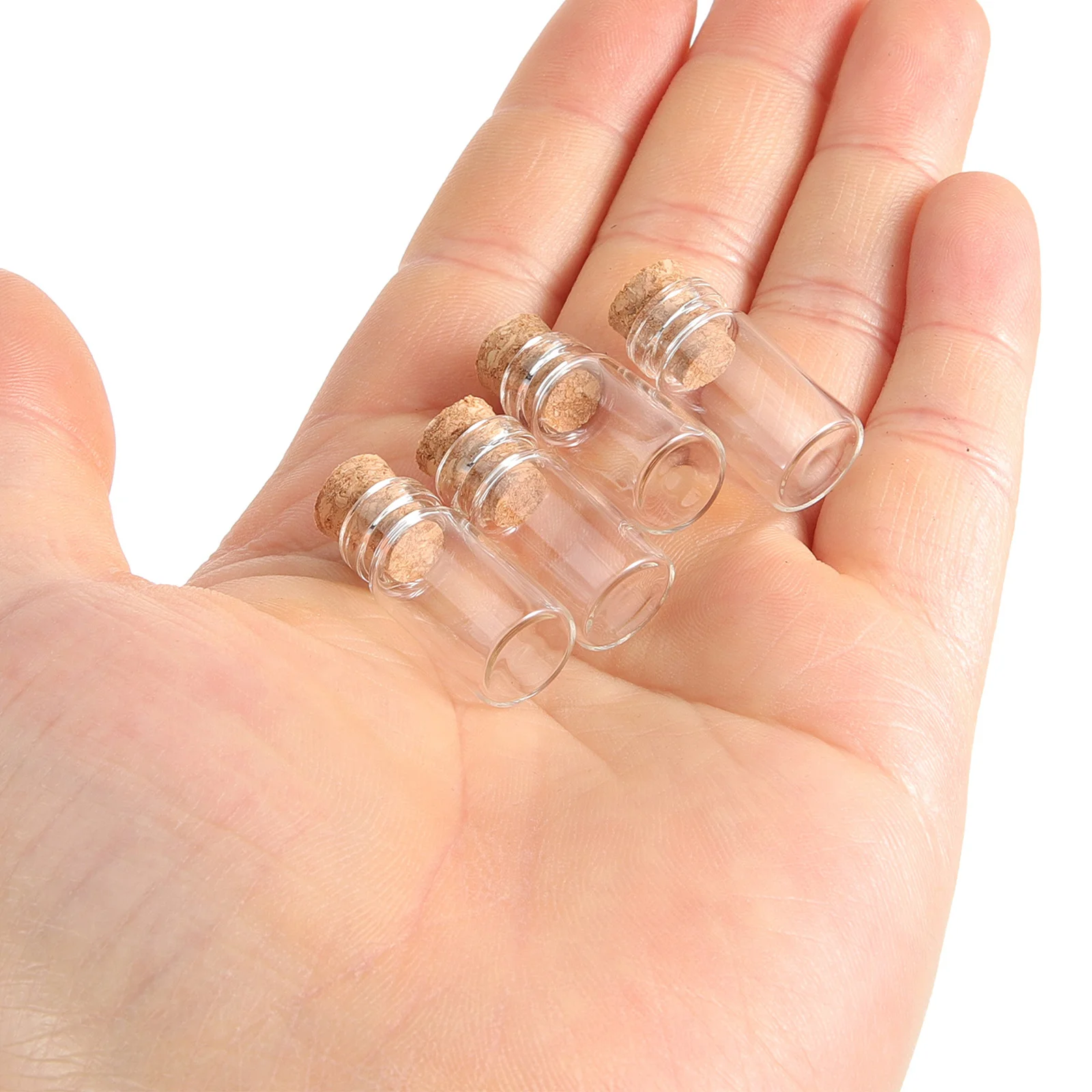 

50Pcs Mini Corked Glass Bottles Transparent Vintage Wishing Jars Wedding Party Favor DIY Craft Message Bottles