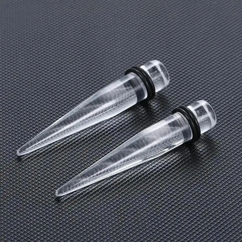 2 قطعة/الوحدة الاكريليك القرط تفتق اللحم نفق الأذن خواتم ثقب نقالة المتوسع تمتد المكونات مجوهرات للجسم 1.6 مللي متر-20 مللي متر