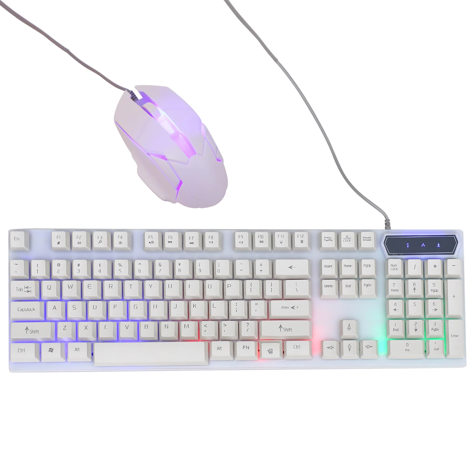 

Keyboard Mouse Combo Set Gaming Mechanical Computer Backlit Wired Abs Office Accessories Waterproof Design Colorful Luminous