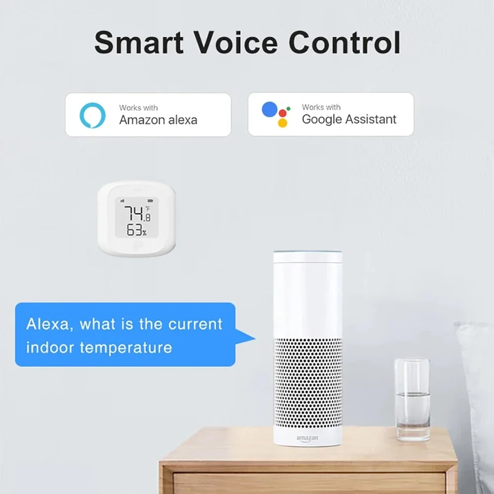 Capteur de température et d'humidité Tuya WiFi Zigequation, maison intelligente, tournesol, intérieur, écran LCD, nous-mêmes avec Alexa Google