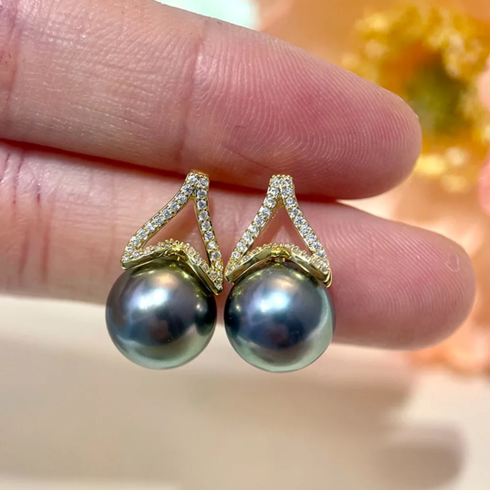 

6PCS S925 Sterling Silver Needle 18K Gold Wrapped Plated Brass Earring Settings Diy Jewelry Pearl Earrings Accessories