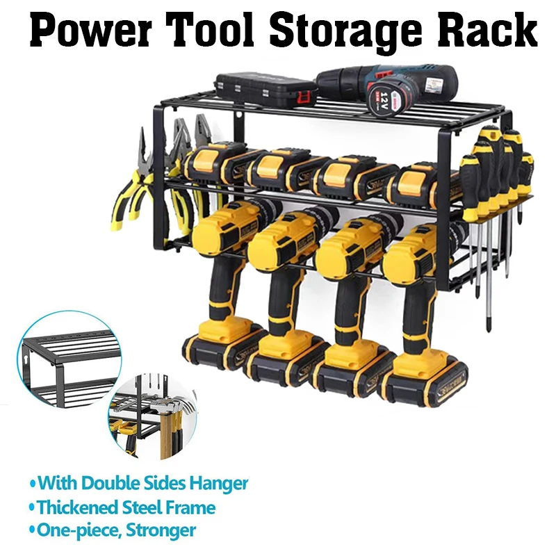 

Power Tool Rack Electric Drill Holder Wall Mount Tool Organizer Wrench Tool cabinet Workshop Screwdriver Power garage Storage