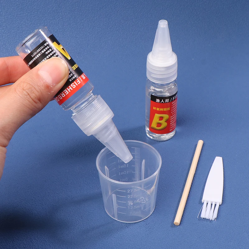 2Pcs Fishing Rod Adhesive Epoxy Resin AB Glue Fishing Rod Glue Transparent Glue For Twine Fishing Rod Repair Glue Fishing Tackle