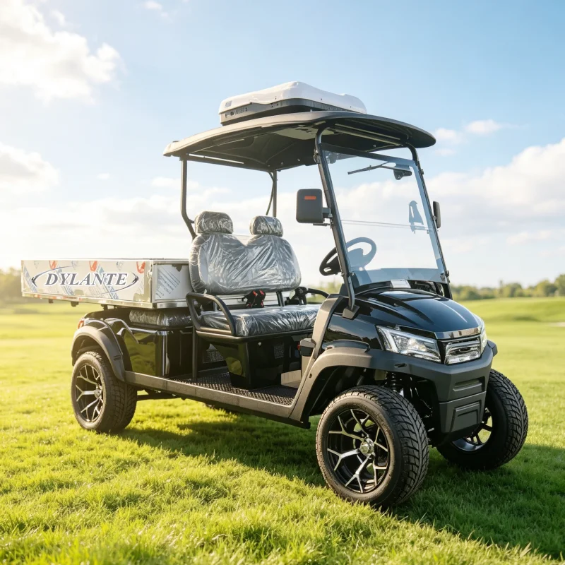 Heavy Load 2 Seats Off Road Electric Golf Cart CE Certified 72V Lithium Golf Buggy with Cargo Container LED Front Lights