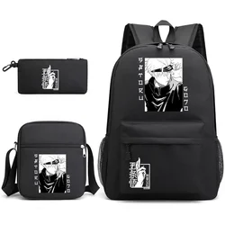 New Popular Anime Pattern Three Piece Backpack Teenagers High Quality School Backpack Shoulder Bag Pencil Bag Anime Backpacks