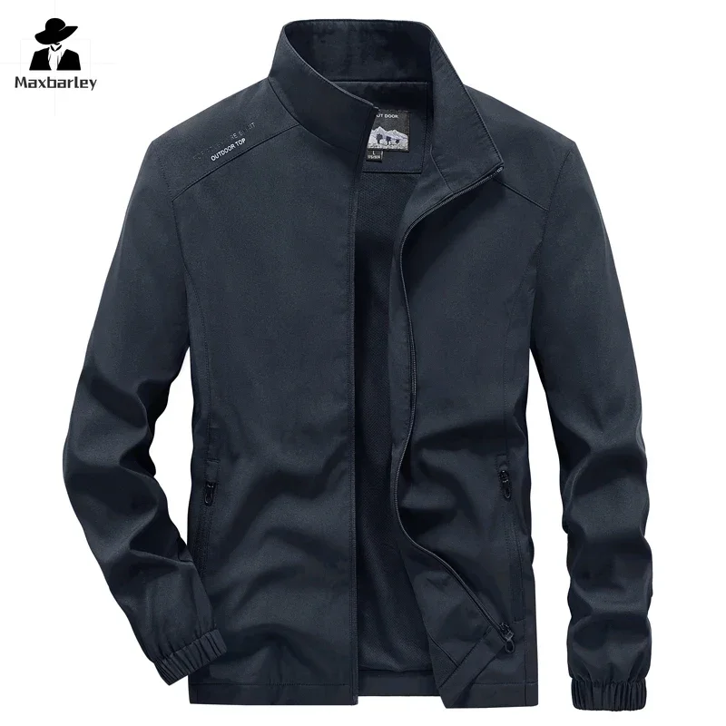 Men's Spring Autumn Lightweight Varsity Jacket Windbreaker Cargo Jacket Windproof Gym Sport Hiking Fishing Camping Coat Outwear