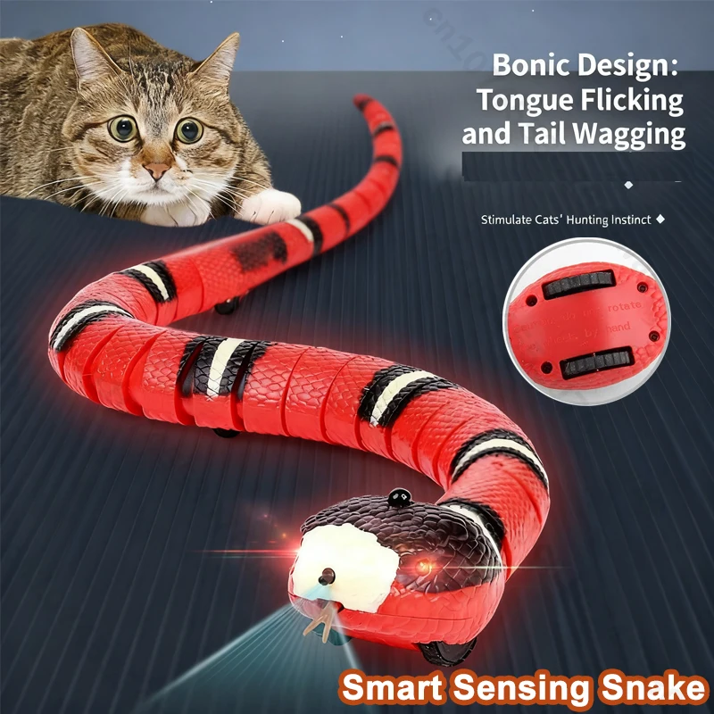 

Smart Sensing Snake Automatic Cat Toys Interactive Cat Toys Infrared Charging Accessories Kitten Toys for Pet Dogs Game Play Toy
