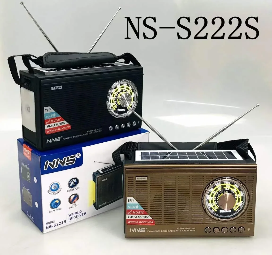 NNS S222S High Quality Handheld Radio Fm Am Rechargeable Receiver Support Solar Two Way Radio