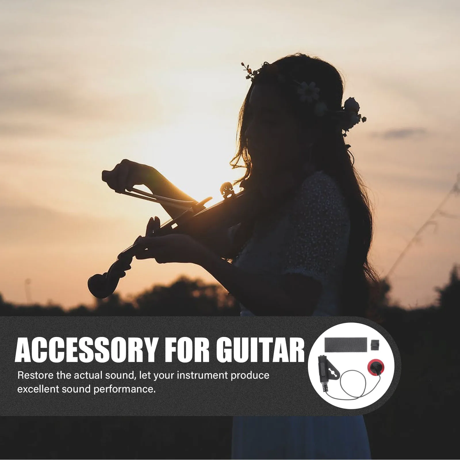 

Acoustic Guitar Pickups Bridge Magnetic Plectrums Accessories Parts System Ukulele