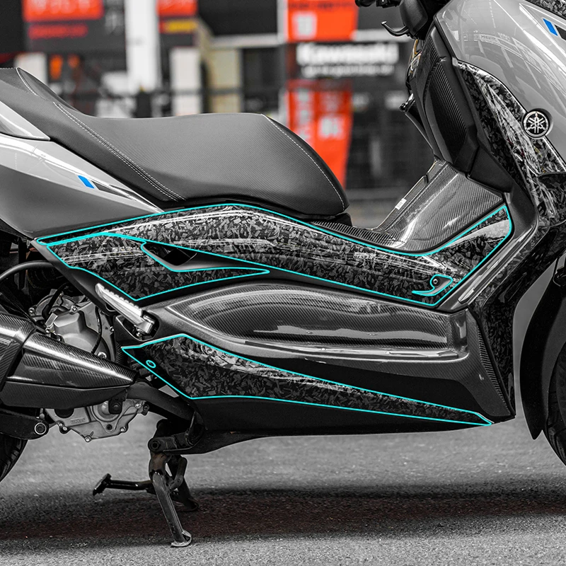 لياماها XMAX300 2022 نمط 5D مطبوعة مزورة ألياف الكربون الحصرية R & D واقية ملصق الدراجة الملحقات #4