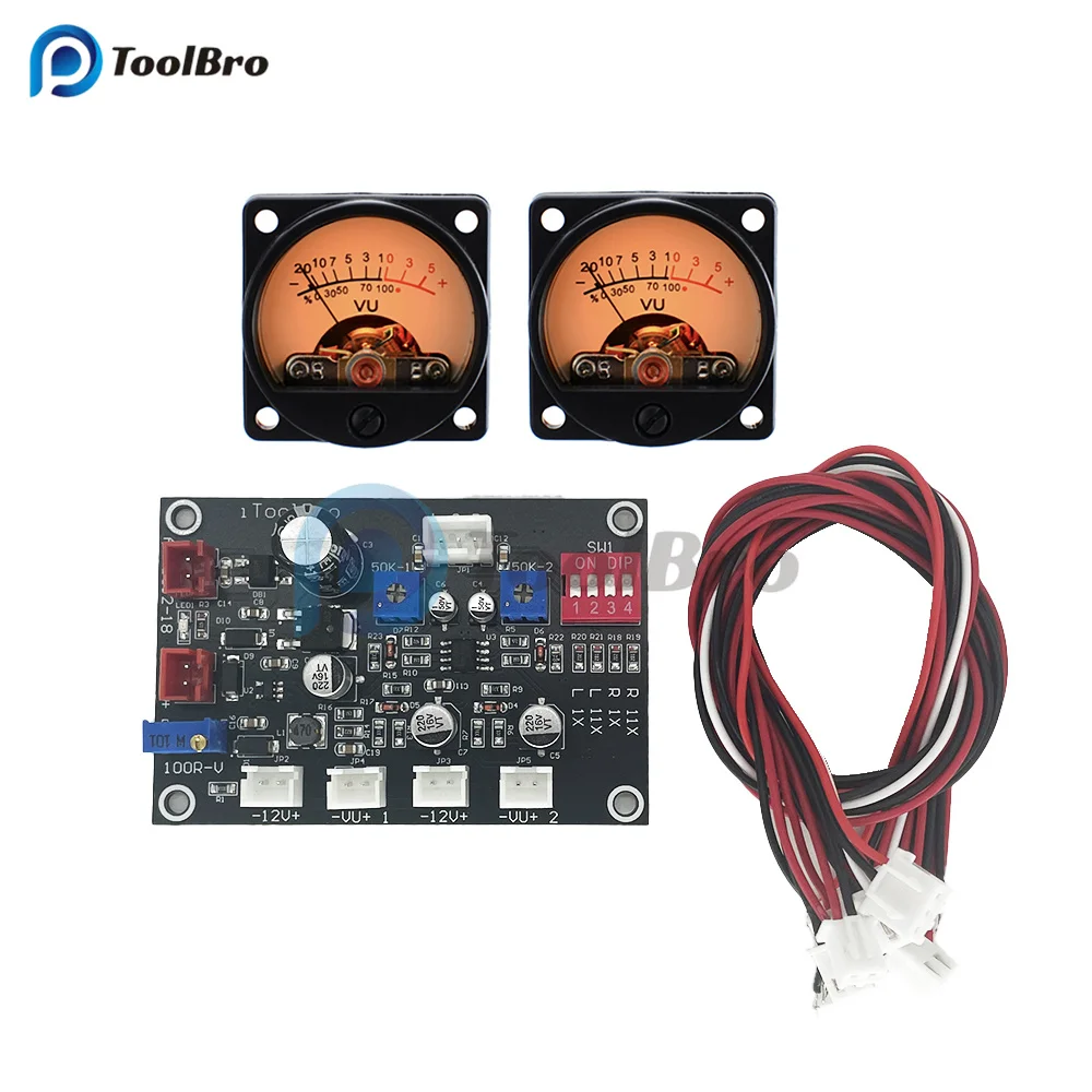 VU Meter Driver Board AC DC 12V-18V Support High Low Level Input Backlight Adjustable for Vacuum Tube Power Amplifier