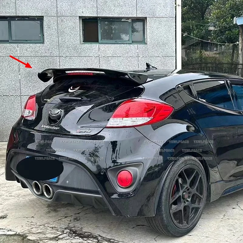 Alerón Trasero para Hyundai Veloster Turbo 2012-2017, Alerón de Techo de Plástico ABS de Alta Calidad con Aspecto de Carbono, Accesorios para Automóviles