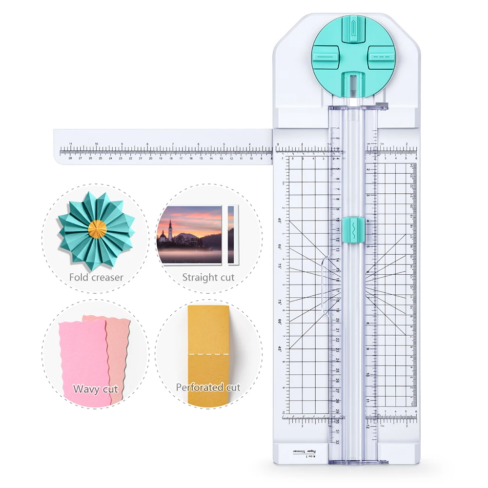 

4 in 1 Multi Function Guillotine Paper Trimmer, Home Photo Paper Cutting Machine Hand-Cutting Tools for Card Label Cardboard Art