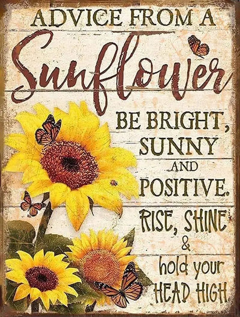 New Tin Sign Advice From A Sunflowers Wall Art Room Home Decor Art Home Bar Home Decoration Garage Sign Ready To Hang Best Gift