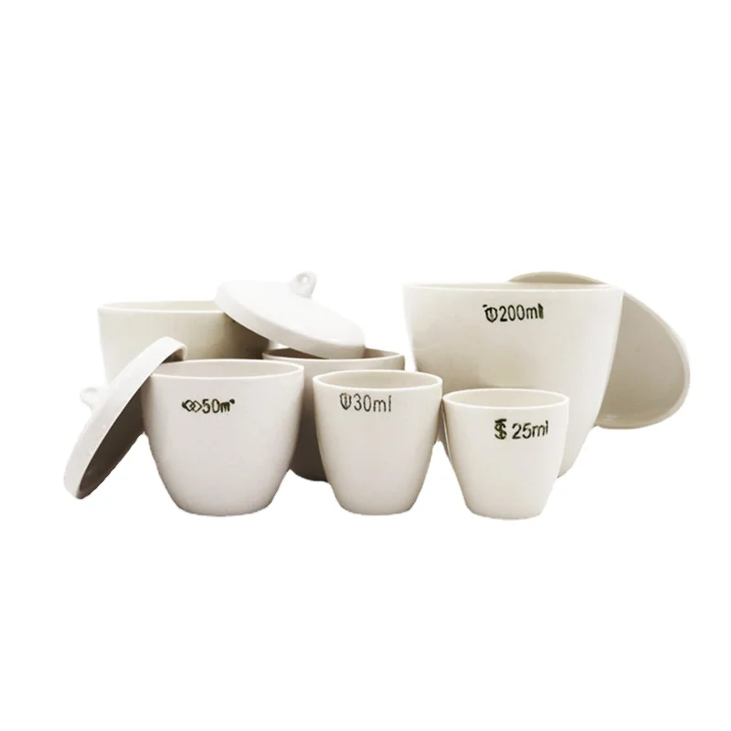 All Size Available 5ml To 300ml Porcelain Crucible Lab 1/2/5/10pcs Ceramic Crucible with Lid for School Labratory Experiment