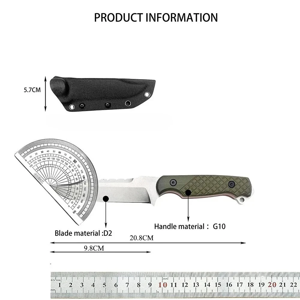 BBQ Multifunctional Fixed Blade Knife G10 Handle EDC Equipment Jungle Exploration Fishing Picnic Parcel Unboxing Rope Cutting
