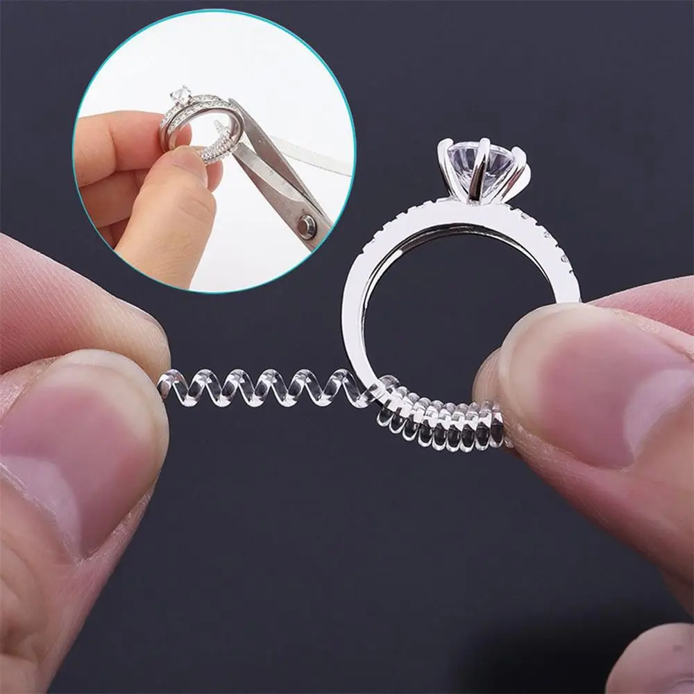 1Pc/5Pcs/10Pcs/12Pcs Useful Spiral Invisible Shell Hard Guard Tightener Reducer Ring Size Adjuster Resizing Tools
