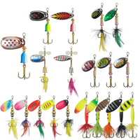 5/10/20Pcs Spinner bait Bass Fishing Lures Spinnerbaits Spoon Lures Feather treble hooks for Trout Salmon Metal Spinner Lure