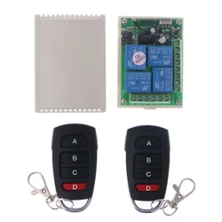 433MHz 24V 4CH  Wireless RF Remote Control  Receiver Module + 2x Transmitters for Electric Garage Door