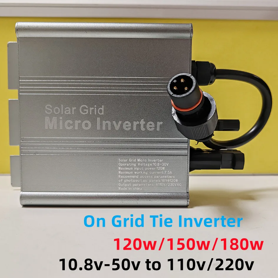 

120w 150w 180w Solar Micro Inverter On Grid Tie DC 10.8-30V to AC 110V/220V PV System MicroInverter Small Mini Inversor