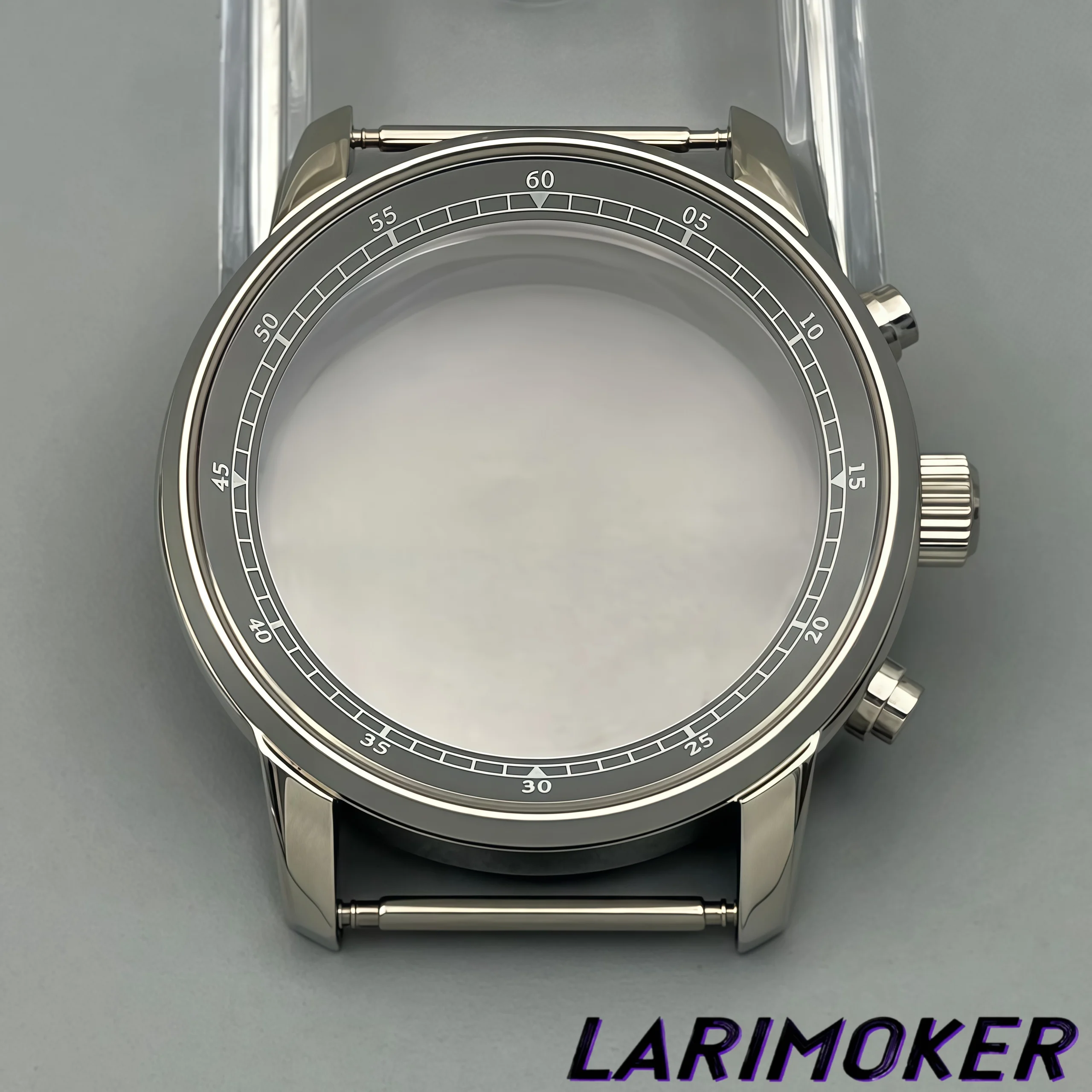LARIMOKER 39mm Stainless Steel Watch Case For VK63 VK64 VK67 VK68 Movements Sapphire Glass With Black White Blue Green Chapter