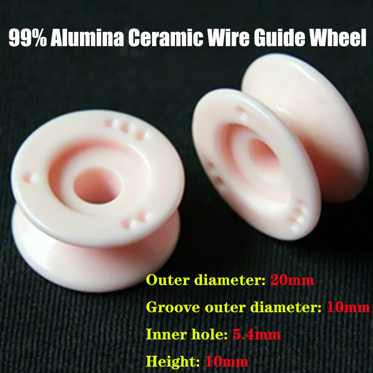 20pcs 99% Alumina Ceramic Thread Guide Wheel for Textile Twisting Draw Texturing Machine Yarn Guide Pulley