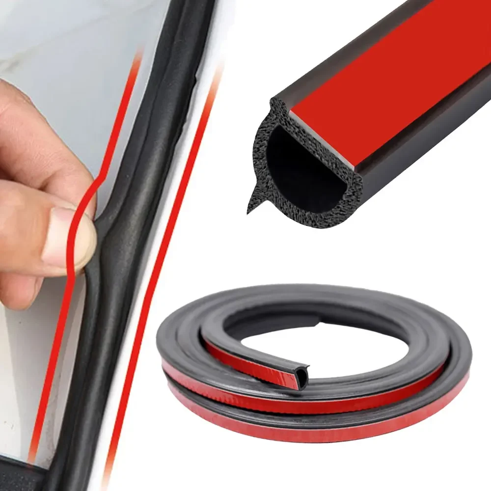 Car Door Rubber Seal Strips Auto Double Layer Sealing Stickers for Door Trunk Sound Insulation Weatherstrip Interior Accessories