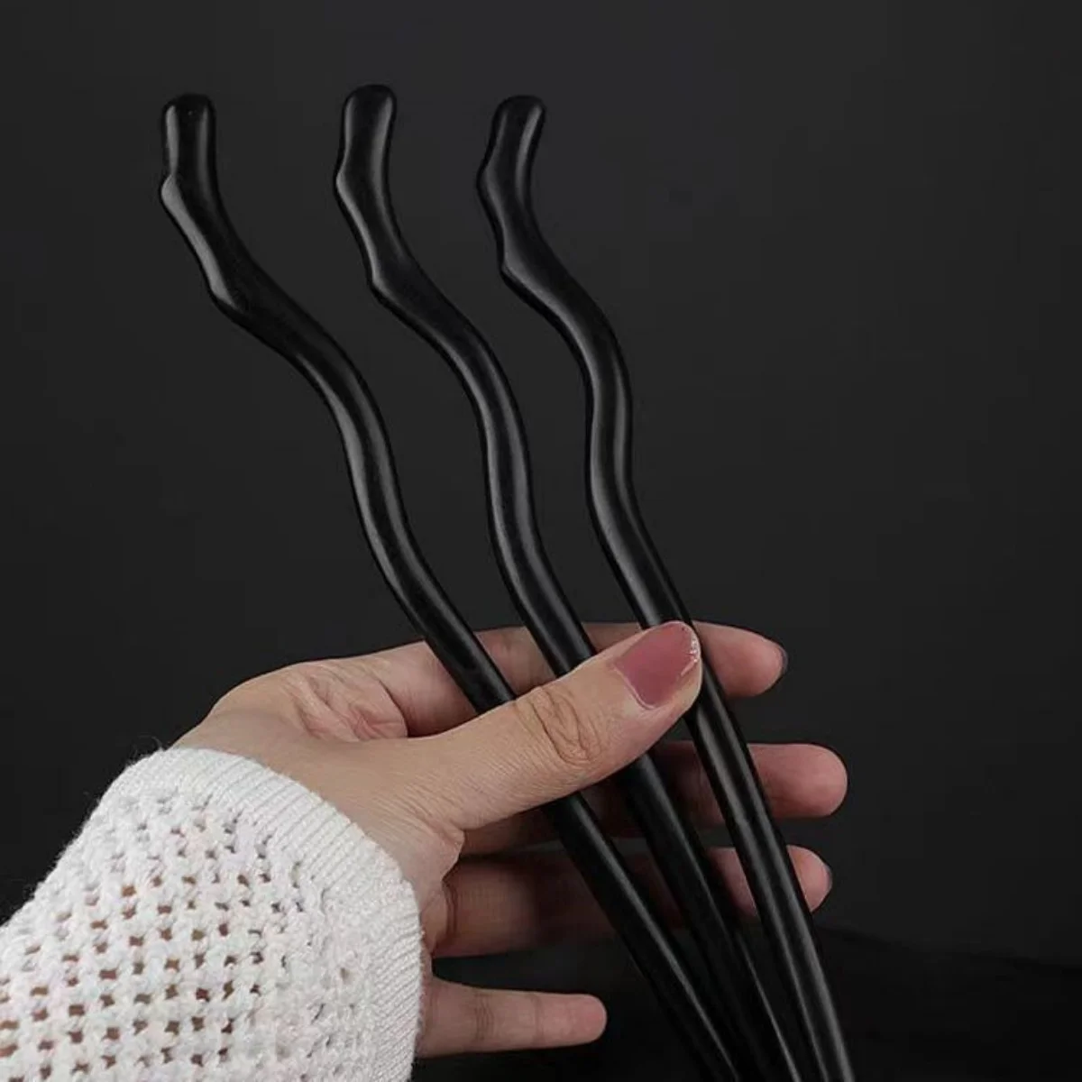 Simple Wooden Hairpin For Women Elegant Black Sandalwood Hair Stick Girls Daily Life Hair Accessories Hanfu Updo Hair Pin 1pc image 5