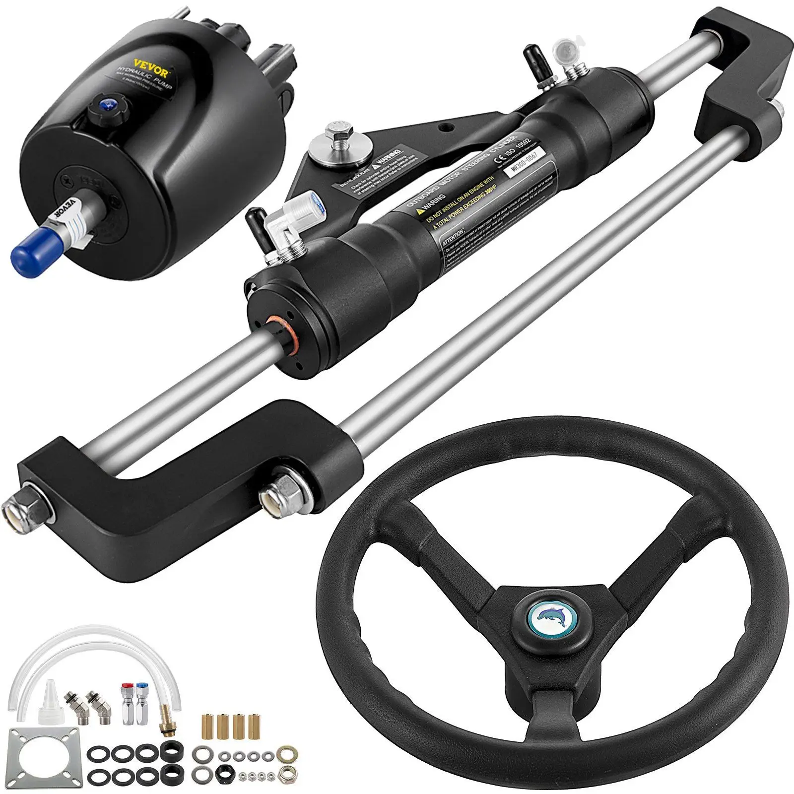 300HP Hydraulic Boat Steering Kit With Helm Pump And Hose Hydraulic Steering System Parts & Accessories