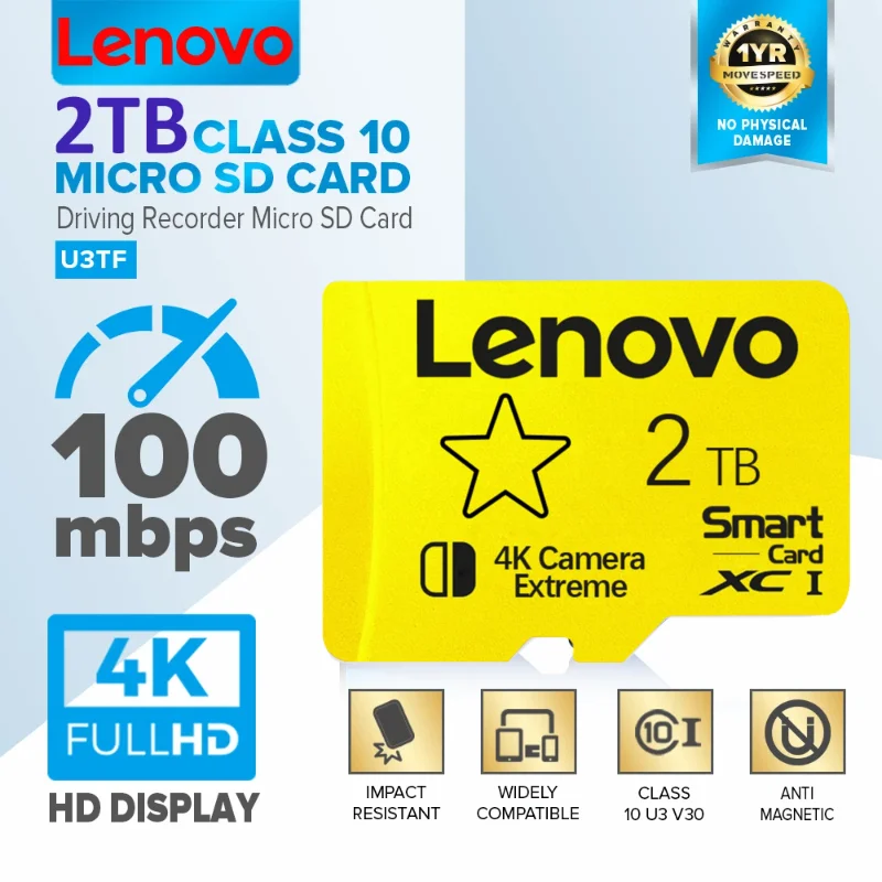 

Lenovo 2TB 1TB SD Memory Card Class10 A2 Ultra Micro Card Micro SD Card 512GB Cartao De Memoria 128GB For Camera Digital Devices