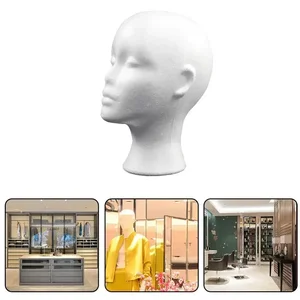 New 1 pcs feminine Styrofoam Foam Mannequin Head model hat glasses wig showcase male exhibition foam mannequin head 10 Main Women's Mannequin Sales - №7