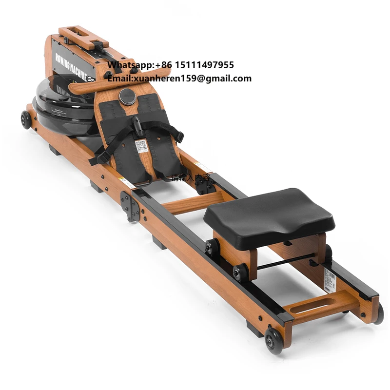 Luxury Fitness Equipment Indoor Gym Water Resistance Rubber Wood Smart Rowing Machine