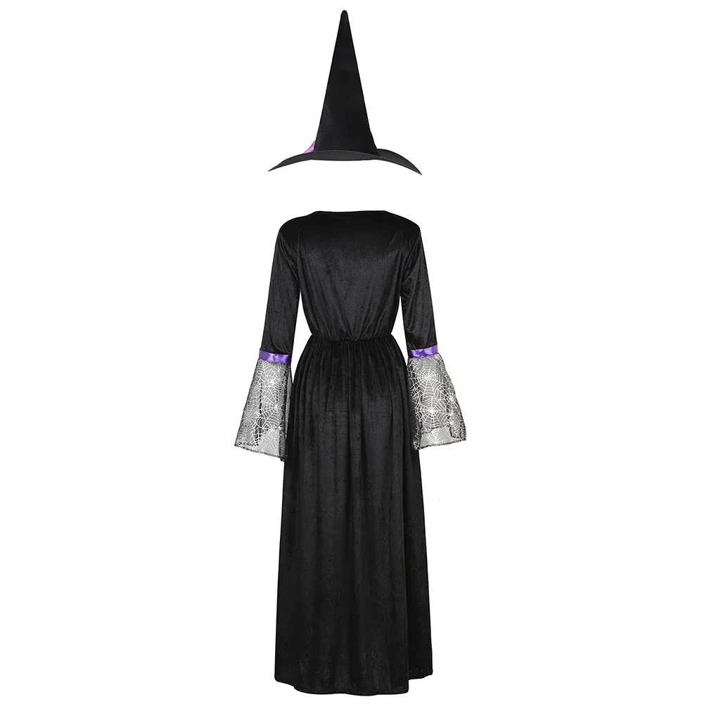 Disfraz de bruja para mujer, vestido clásico de hechicera larga, trajes renacentistas para adultos, disfraz de Halloween, traje de fiesta de juegos de rol