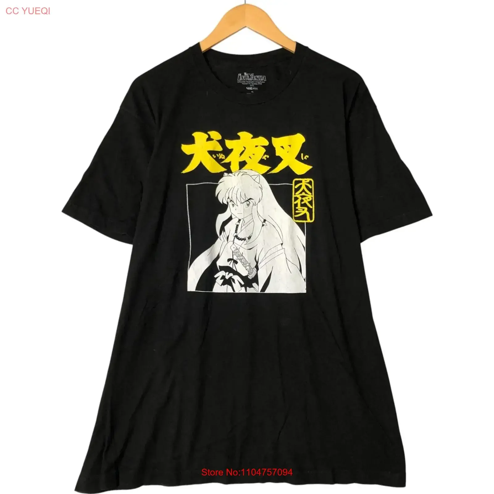 Camiseta con estampado de personaje de anime Inuyasha usada, talla XL para hombre, estilo vintage, lavada, cómoda, gráfica, a la moda, unisex, versátil, para hombre