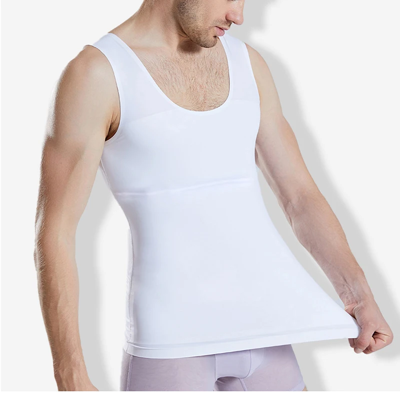 

PRAYGER New Men Belly Shapers Slimming Tummy Tops Control Chest Vest Touch Smooth Underwear