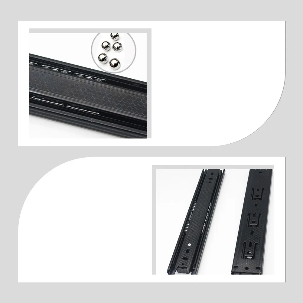 

2 Pcs Drawer Slide Rails Guide Quiet Slides Drawers Furniture Cabinet Wardrobe Slider