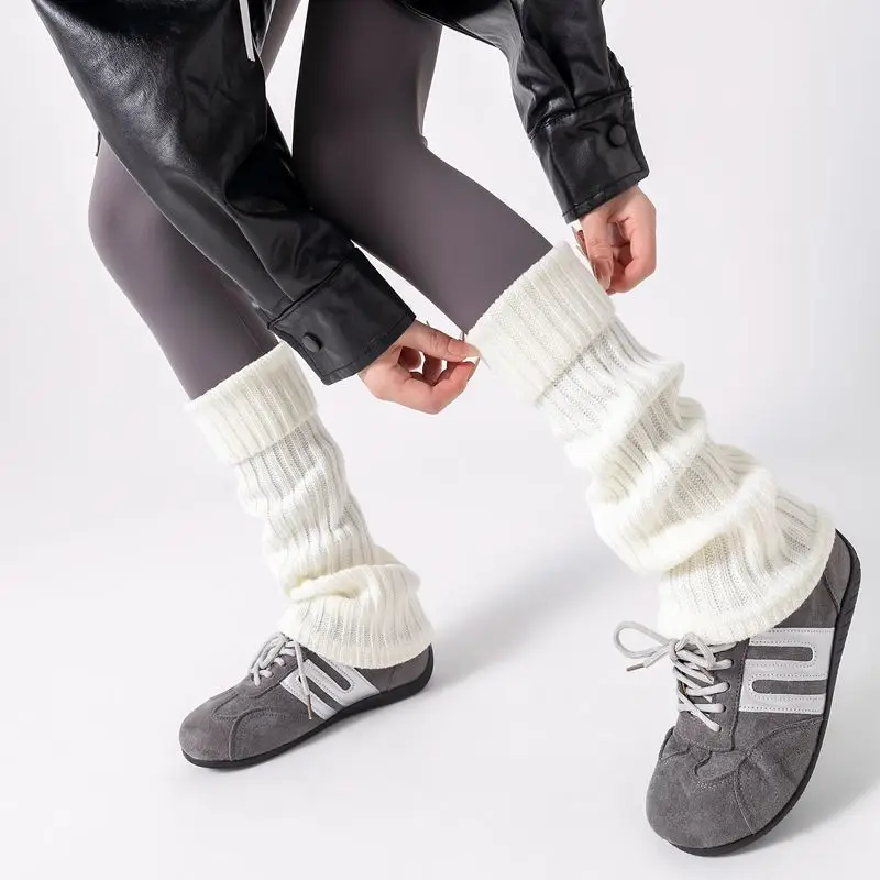 Women Leg Warmers Medium Length Wool Knitted Foot Covers Arm Warmer Autumn and Winter Crochet Heap Socks Boot Cuffs Stockings